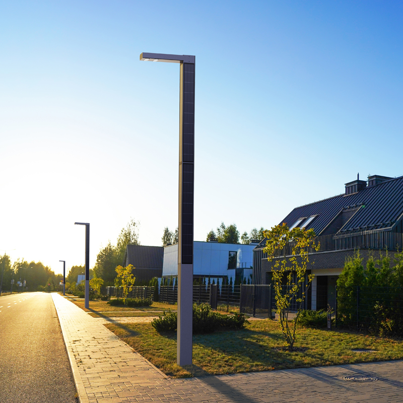 square solar pole light